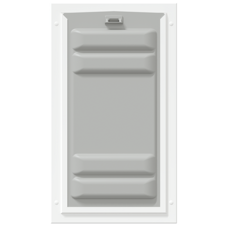 White Endura Flap single flap with lock, front.