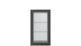 Front view of the black Endura Flap extra large pet door.