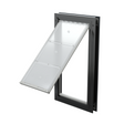 Open black Endura Flap XL single flap, angled dog door.