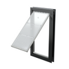 Open black Endura Flap XL single flap, angled dog door.