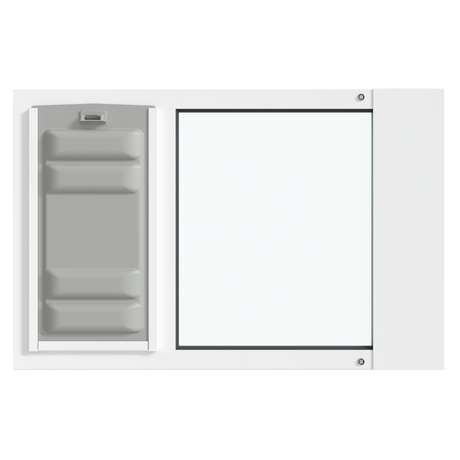 The white Thermo Sash 3e pet door is shown from the front, featuring the Endura Flap, designed for sash windows
