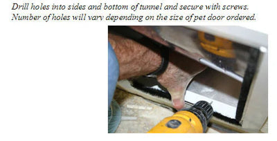 Drill Holes Into Tunnel Bottom and Attach Flashing