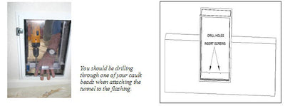Drill Holes Into Tunnel Bottom and Attach Flashing