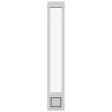 White pet door with a clear center.