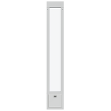 White rectangular object with a transparent center and a small drawer at the bottom.