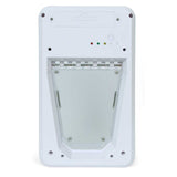 White PetSafe pet door with clear flap.