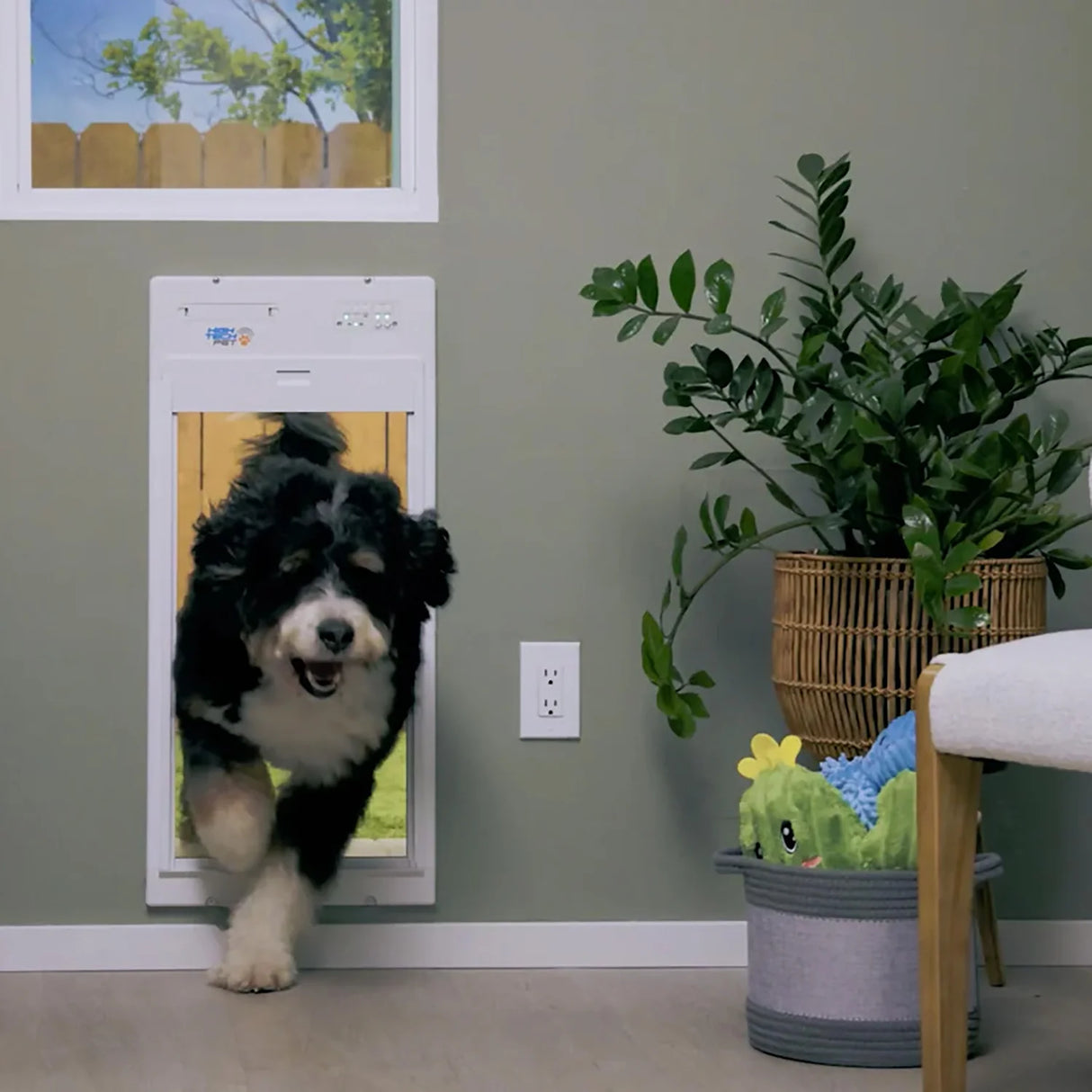 High Tech Power Pet Roll Up Wall Mount Dog Door