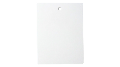 A white rectangular locking cover with a hole at the top center.
