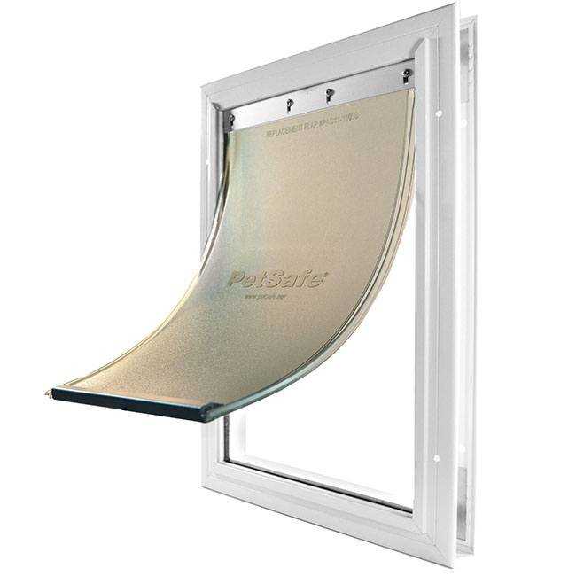PetSafe pet door with a flexible flap.