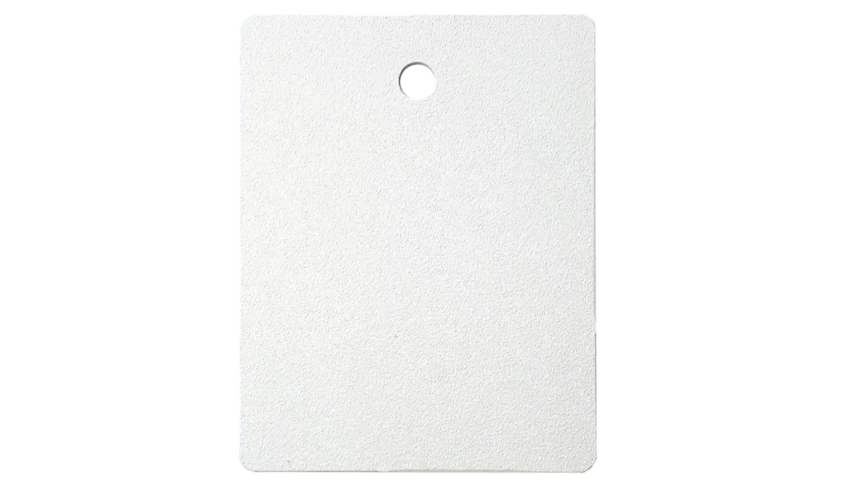 White rectangular locking cover with a hole.