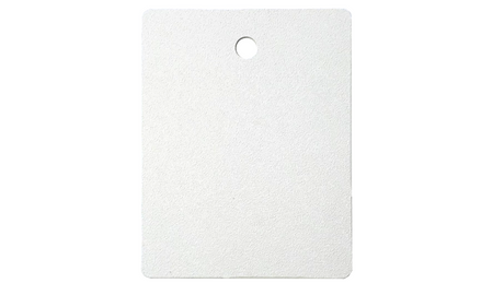 White rectangular locking cover with a hole.