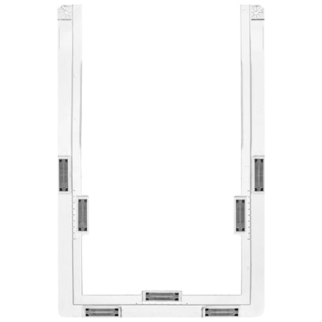 White plastic frame with rectangular cutouts.