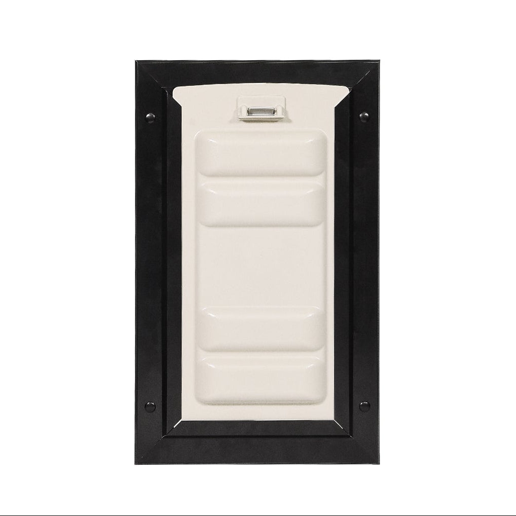 A pet door on a white background.