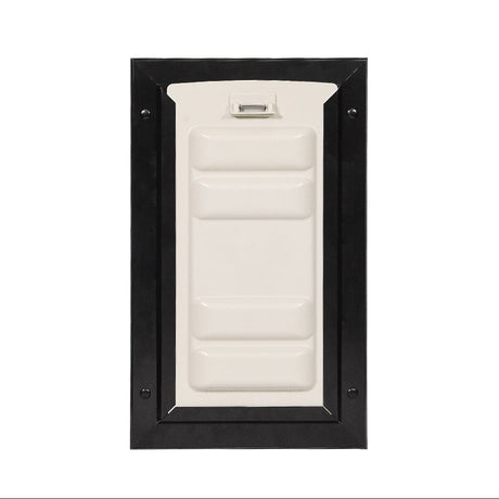 A pet door on a white background.