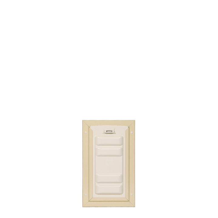 A beige pet door insert against a white background.