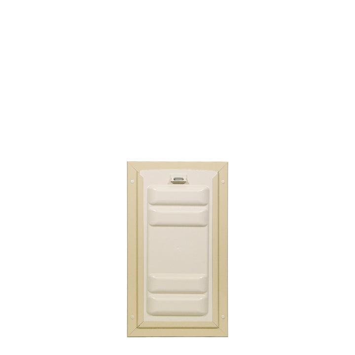 Rectangular beige recessed niche with protruding horizontal sections.