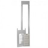 A sliding glass door pet door insert.