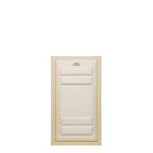 Beige pet door on white background.