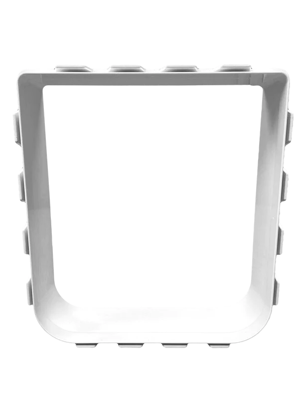 A gray rectangular object with a white frame.