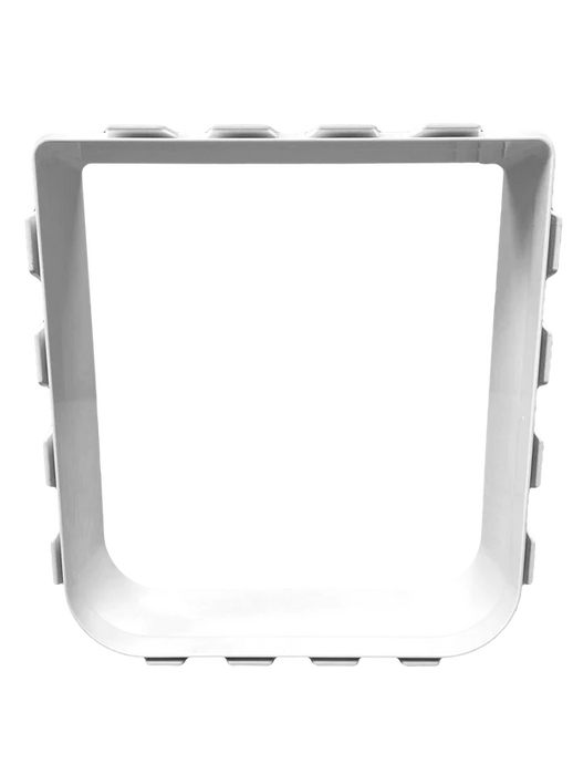A gray rectangular object with a white frame.
