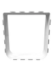 A gray rectangular object with a white frame.