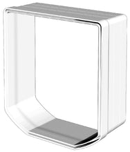 White plastic pet door frame.