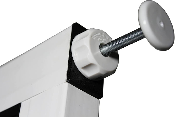 close-up view of clearvis pet gate screws