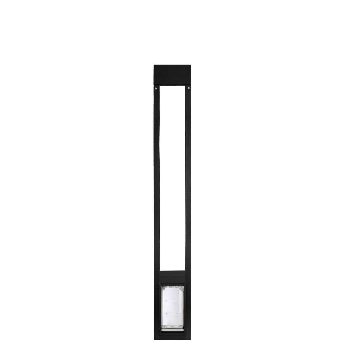 Black sliding glass door pet door insert._Color_Black