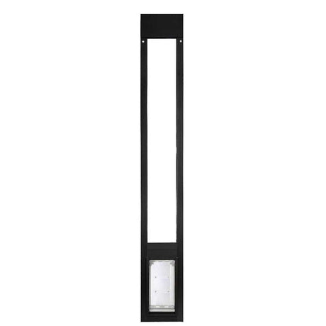 Black-framed pet door insert on a white background.