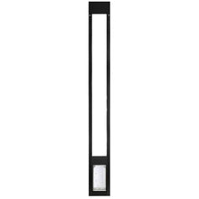 Black sliding glass door pet door insert.