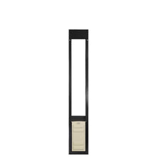 A black-framed pet door insert with a cream-colored door.