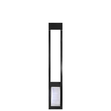 Black framed pet door insert.