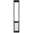 Endura Flap Thermo Panel with Dual pane Glass, small flap, 77¼-80¼ inch height, tall sliding door panel with a clear glazed section and a larger pet door with a clear flap at the bottom.