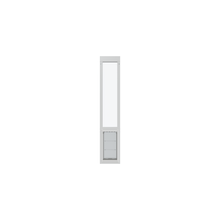 White pet door insert for a sliding glass door.