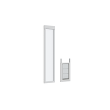 A tall, narrow framed window and a smaller window frame with metal rods on top are shown on a white background.