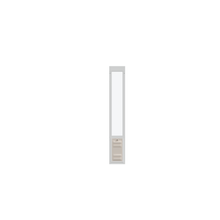 Vertical sliding glass door insert with integrated pet door.