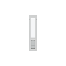 Gray pet door insert with clear panels.