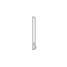 White-framed glass door with pet door panel.