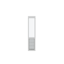 White pet door insert for sliding glass door.