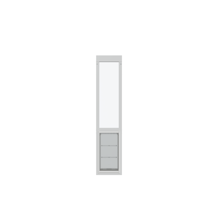 White pet door insert for sliding glass door.