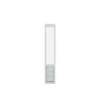 White framed dog door with a clear flap.