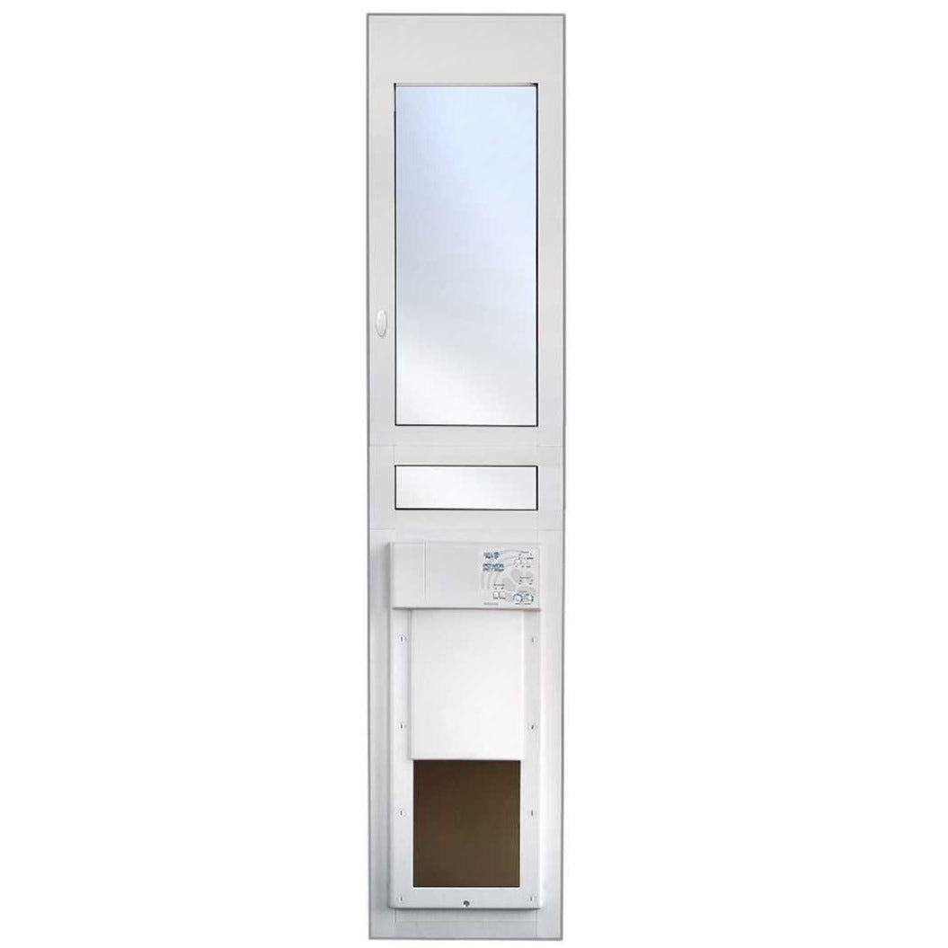 White door panel with window and electronic pet door_Color_White