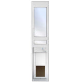 White door panel with window and electronic pet door_Color_White