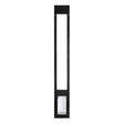 Endura Flap Custom Thermo Panel 3e with Dual pane Glass, bronze, small flap, tall narrow bronze aluminum frame with clear glass upper section and a translucent ribbed flap at the bottom.