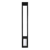 Endura Flap Custom Thermo Panel 3e with Dual pane Glass, bronze, small flap, tall narrow bronze aluminum frame with clear glass upper section and a translucent ribbed flap at the bottom.
