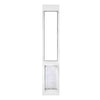 Endura Flap Thermo Panel with Dual pane Glass, white, XXL flap, 77¼-80¼ inch height, tall white patio panel with clear glass and a rectangular flap opening with a translucent ribbed flap.