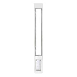 White sliding glass door dog door insert.