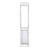 White pet door insert for sliding glass door.