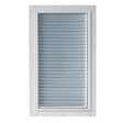 White framed vent with horizontal metal slats._Color_White