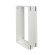 White rectangular metal frame.